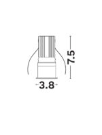 Spot incastrat Doue 8W 2700 K, Negru si Aluminiu Nova Luce