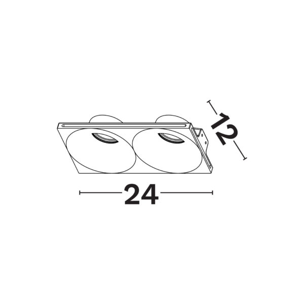 Spot incastrat Gol 20W, Alb si Ipsos Nova Luce