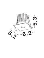 Spot incastrat Ono 8W 3000K, Alb si Aluminiu Nova Luce
