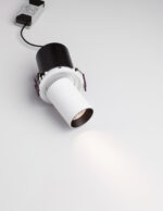Spot incastrat Pin 12W 3000K, Negru, Alb si Aluminiu Nova Luce