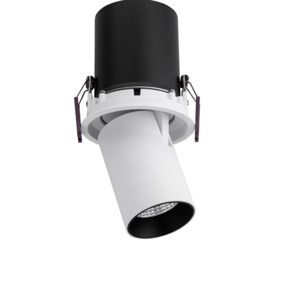 Spot incastrat Pin 12W 3000K, Negru, Alb si Aluminiu Nova Luce