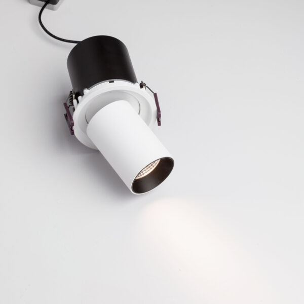 Spot incastrat Pin 12W 3000K, Negru, Alb si Aluminiu Nova Luce