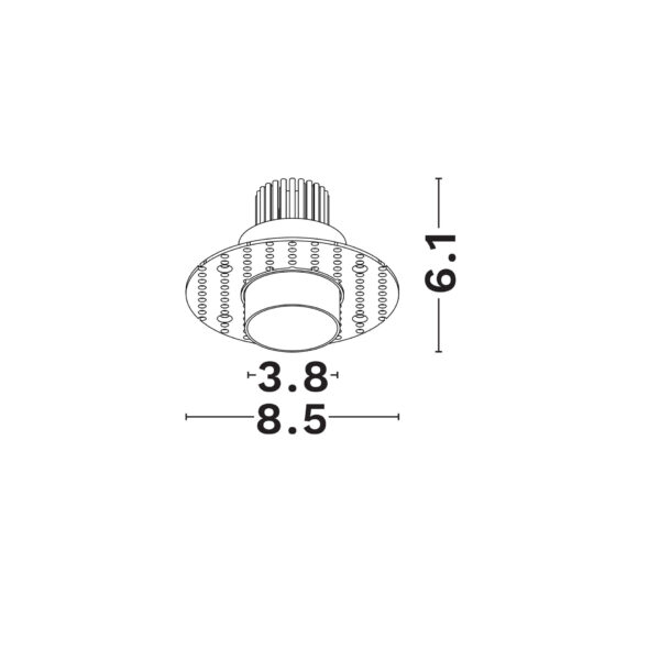Spot incastrat Selene 5W 3000K, Negru si Aluminiu Nova Luce