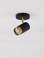 Spot Pogno 10W, Negru, Auriu si Aluminiu Nova Luce