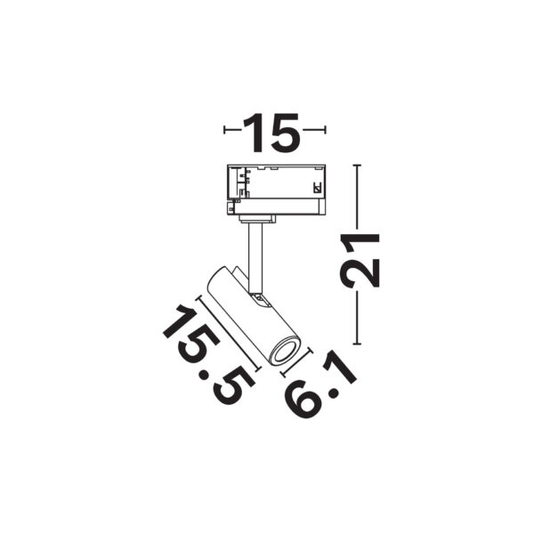 Spot sina trifazica 12W 3000K, Negru si Aluminiu Nova Luce