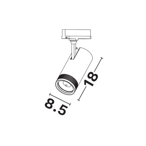 Spot sina trifazica 38W 3000K, Alb si Aluminiu Nova Luce