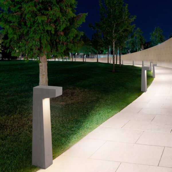 Stalp pitic (bollard) Aran 5W 3000K, Gri si Beton Nova Luce
