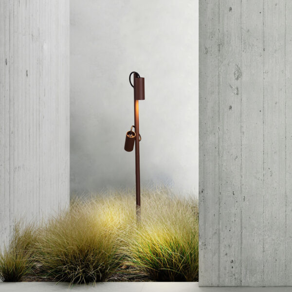 Stalp pitic (bollard) Darma 13W 3000K, Corten si Aluminiu Nova Luce