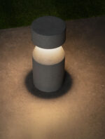 Stalp pitic (bollard) Lua 12W 3000K, Negru si Beton Nova Luce
