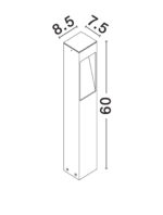 Stalp pitic (bollard) Maddi 7W 3000K, Corten si Aluminiu Nova Luce