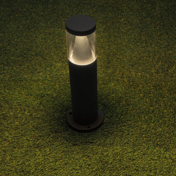 Stalp pitic (bollard) Rock 8W 3000K, Negru, Argintiu si Aluminiu Nova Luce