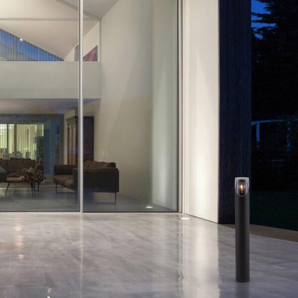 Stalp pitic (bollard) Selena 12W, Negru si Aluminiu Nova Luce