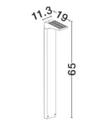 Stalp pitic (bollard) Tek 1W 3000K, Negru si Aluminiu Nova Luce