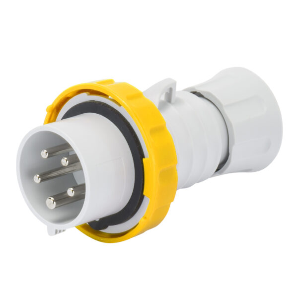 Stecher industrial IP66/IP67/IP68/IP69 - 3P+N+E 32A 100-130V 50/60HZ - Galben - 4H - Cablaj cu Surub