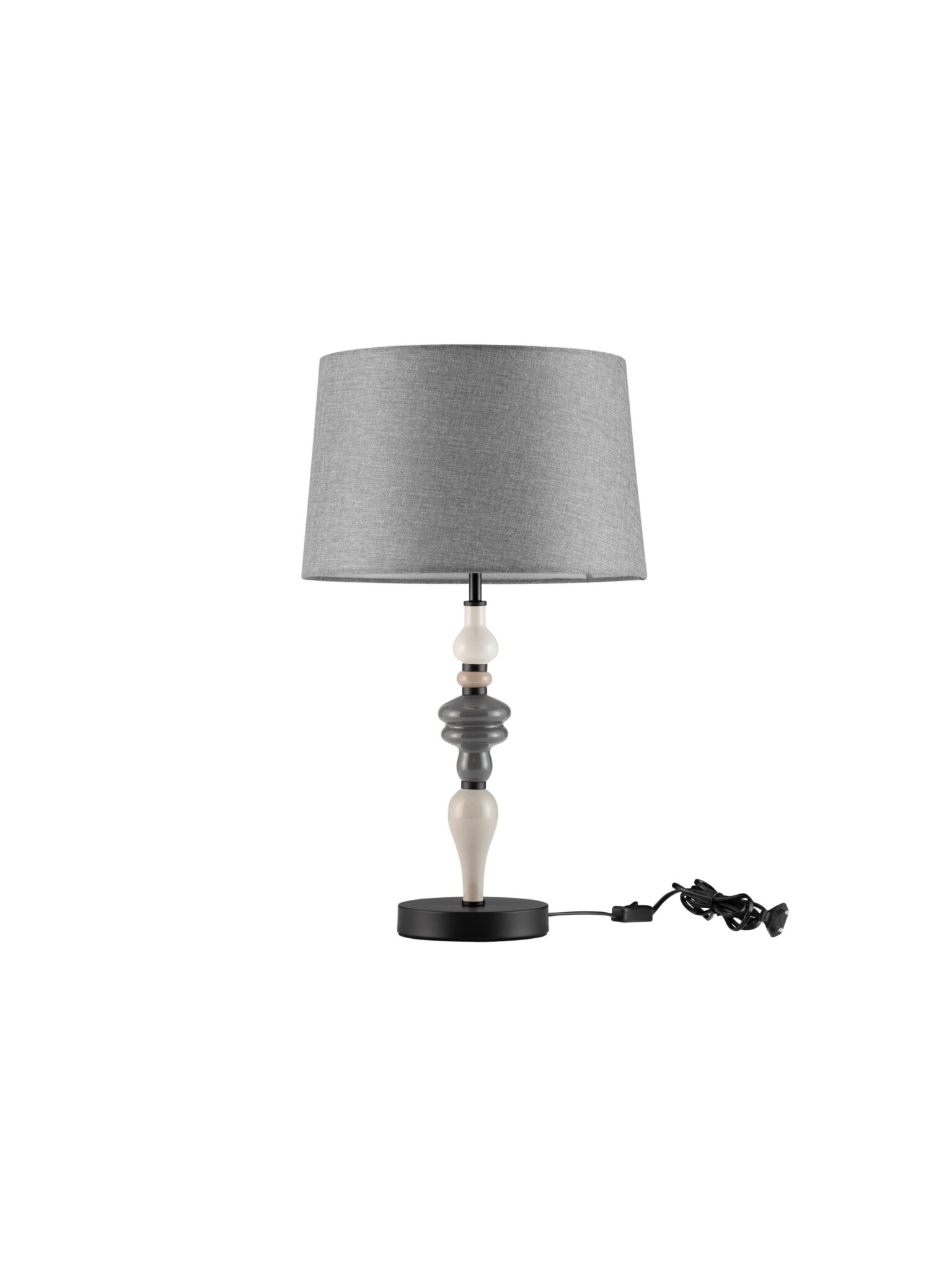 Veioza Damo 12W, Gri, Crem si Metal, Ceramica, Textil Nova Luce