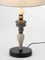 Veioza Damo 12W, Gri, Crem si Metal, Ceramica, Textil Nova Luce