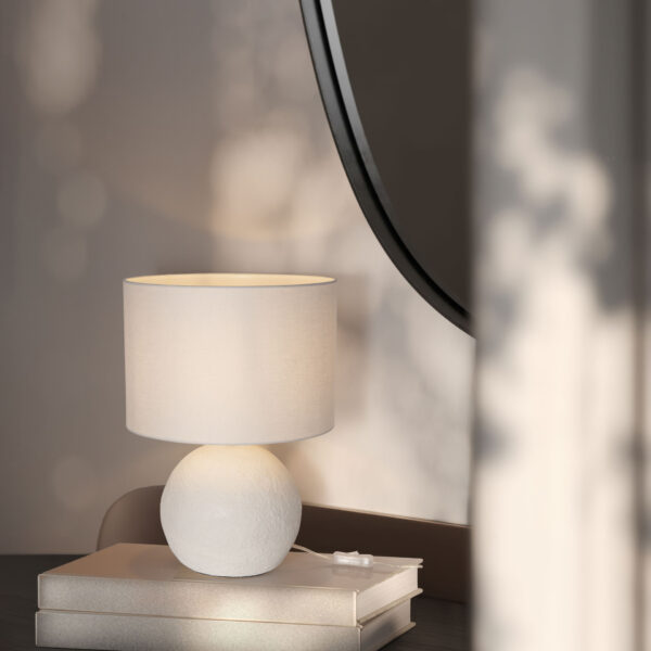Veioza Ever 12W, Alb si Papier-mache Nova Luce