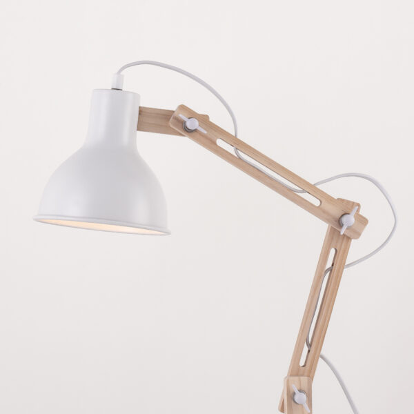 Veioza Grou 12W, Alb si Metal, Lemn Nova Luce