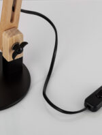 Veioza Grou 12W, Negru si Metal, Lemn Nova Luce