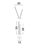 Veioza Intec 8W 3000K, Alb si Aluminiu, Acrilic Nova Luce