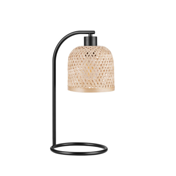 Veioza Intra 12W, Negru, Bej si Metal, Bambus Nova Luce
