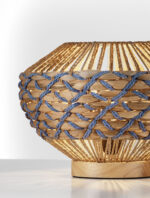 Veioza Mapi 12W, Albastru, Bej si Furtun luminos, Ratan Nova Luce