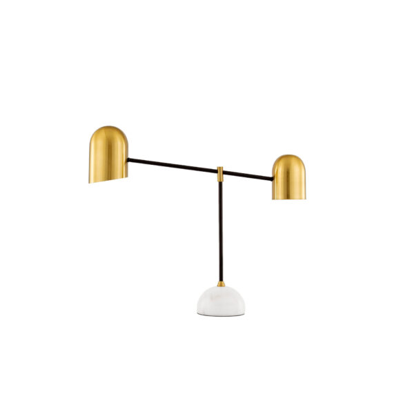 Veioza Nela 24W, Negru, Auriu si Metal, Marmura Nova Luce