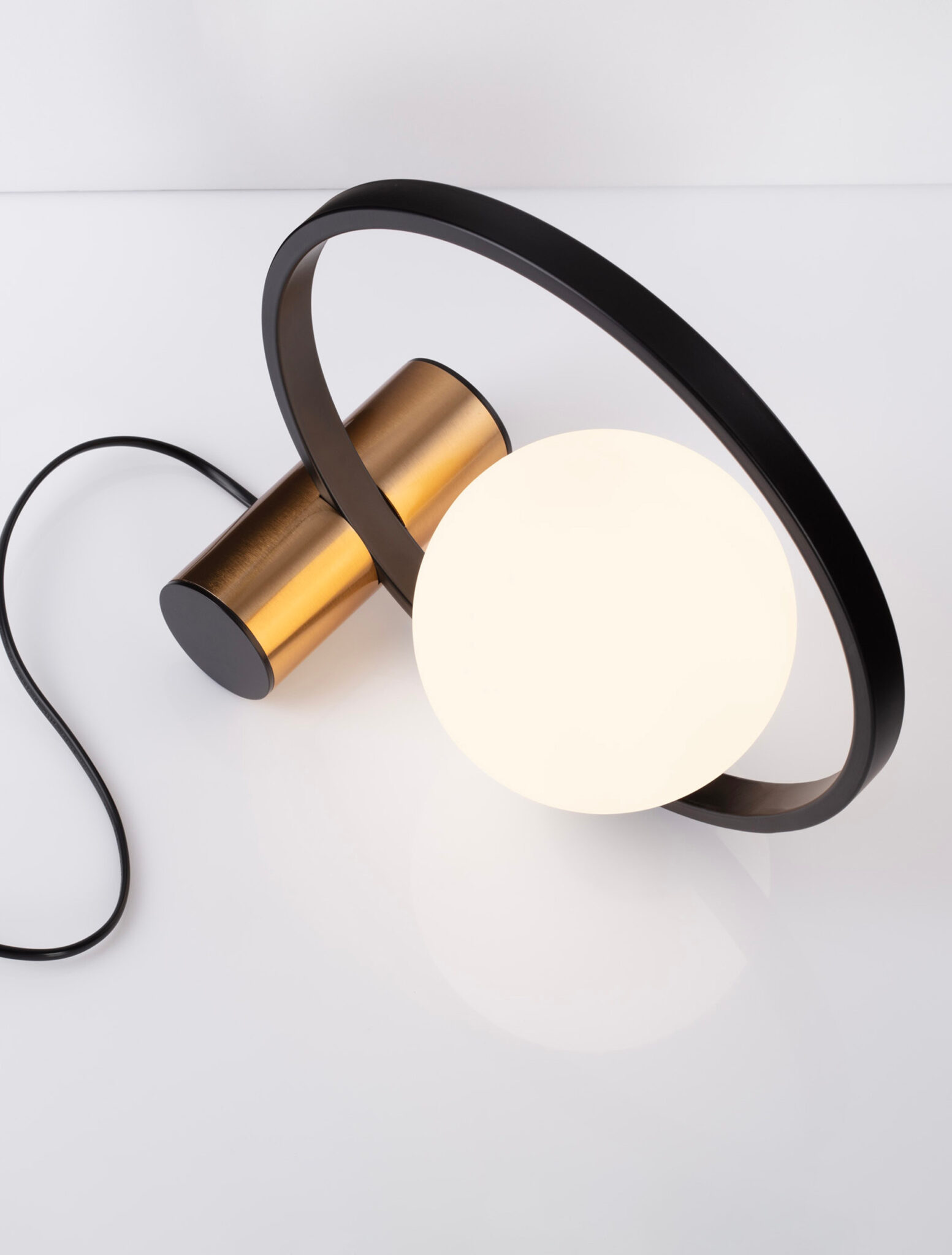 Veioza Neso 5W, Negru, Alb, Auriu si Sticla, Aluminiu Nova Luce