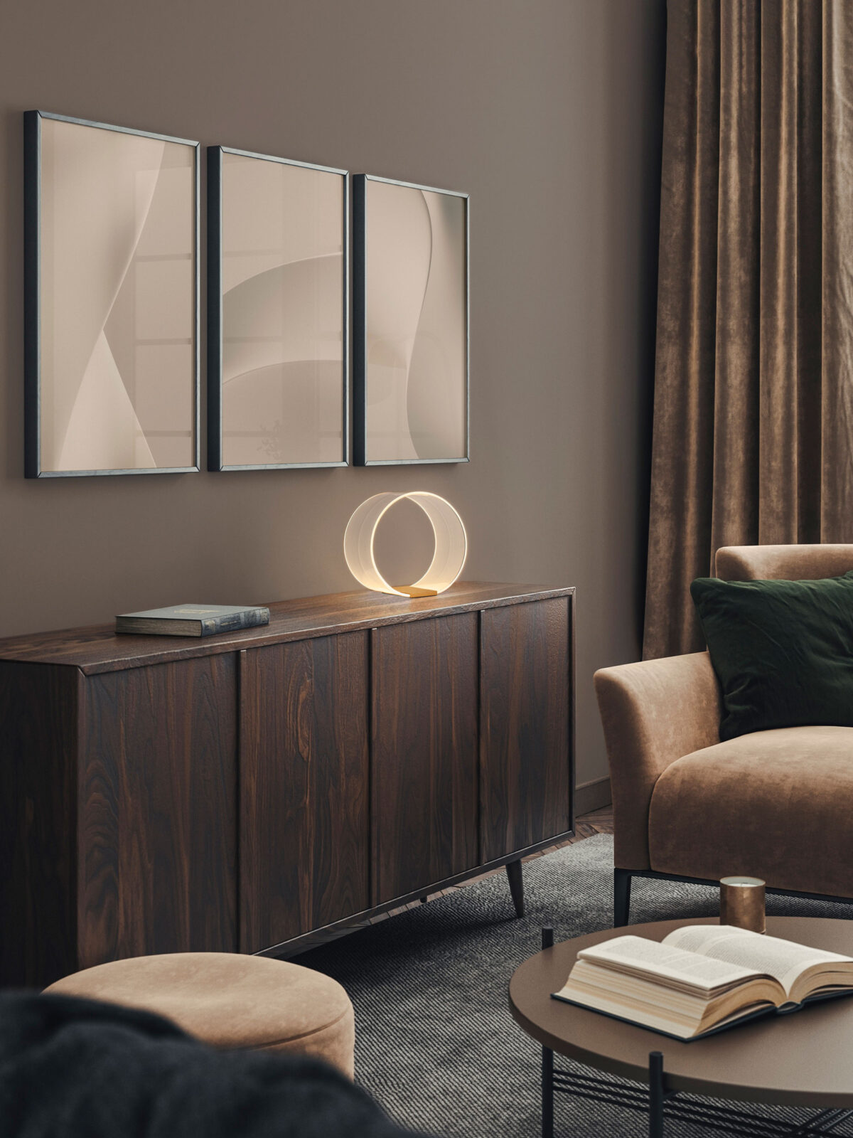 Veioza Valentin 14W 3000K, Auriu si Aluminiu, Acrilic Nova Luce