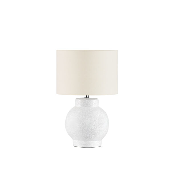 Veioza Zema 12W, Alb, Crem si Ceramica, Textil Nova Luce