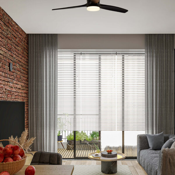 Ventilator de tavan Aloa 18W 3000 | 4000 | 6500 K, Negru si Metal, Acrilic, Lemn Nova Luce