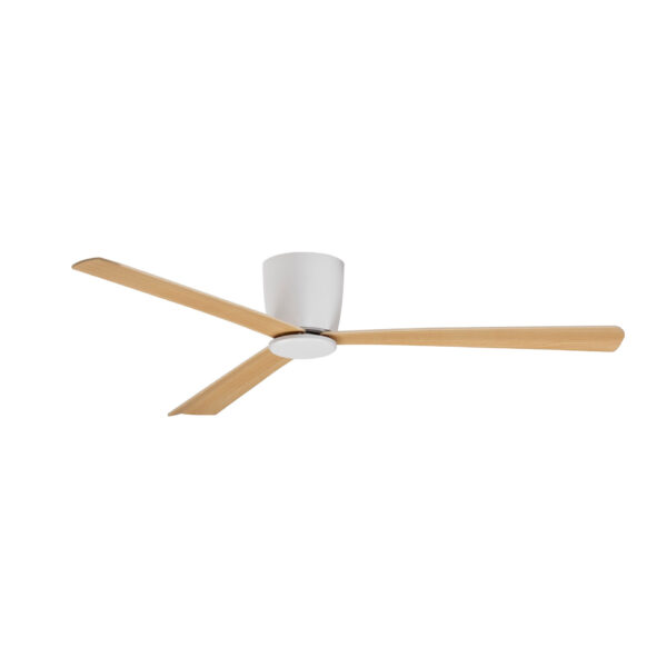 Ventilator de tavan Dell 35W, Alb, Tec si Aluminiu, Lemn Nova Luce