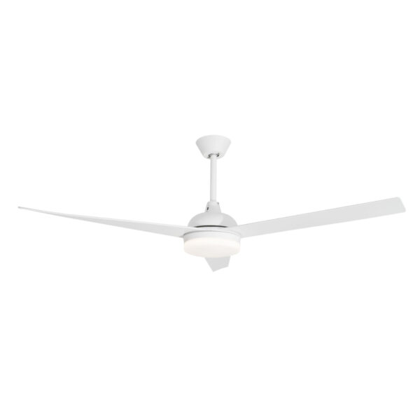 Ventilator de tavan Flow 18W 3000K, Alb si Otel, Sticla Nova Luce
