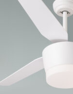 Ventilator de tavan Monsoon, Alb si Otel, Sticla Nova Luce