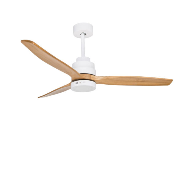 Ventilator de tavan Nature 12W 3000K, Alb, Stejar si Otel, Sticla, Lemn Nova Luce