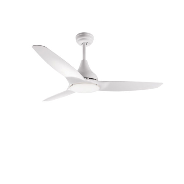Ventilator de tavan Samoa 18W 3000K, Alb si Otel, Sticla, ABS Nova Luce