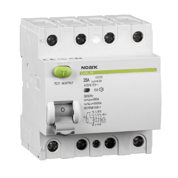 Diferential Noark Ex9L-H 4P 40A 30mA G, 40 A, 10 kA, 4P, 108274