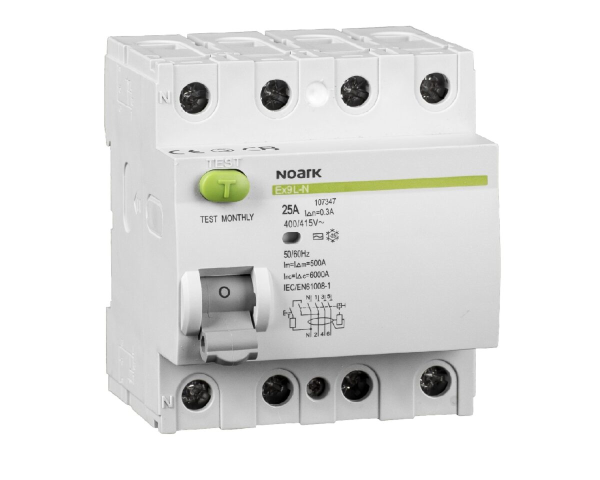 Diferential Noark Ex9L-N 4P 63A 300mA S, 63 A, 6 kA, 4P, 108391 Diferential Noark Ex9L-N 4P 63A 300mA S, 63 A, 6 kA, 4P, 108391
