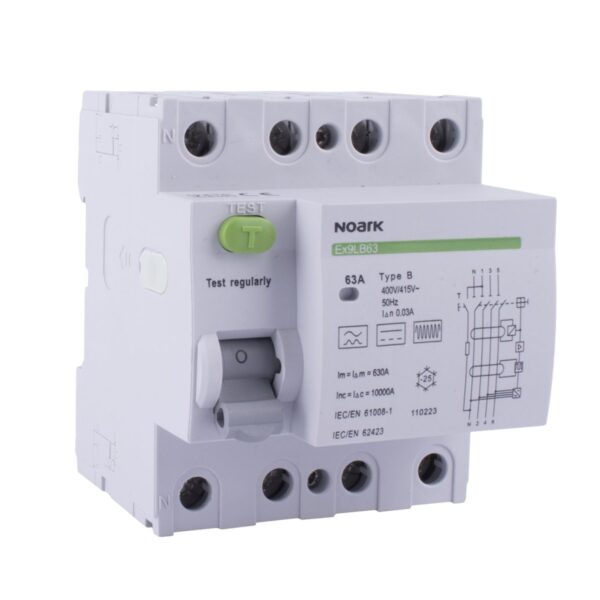 Diferential Noark Ex9LB63 3P+N 40A 100mA, 40 A, 10 kA, 3+N, 110225