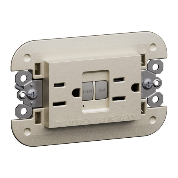 Priza Standard american GFCI 2 P+E 15 A 127 Va.c. 3 module Bticino KC4188GFG6
