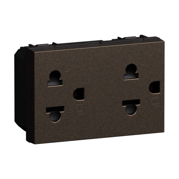 Priza standard Tailandez 2 P+E 16 A - 127/250 VA 3 module Bticino KB4185T